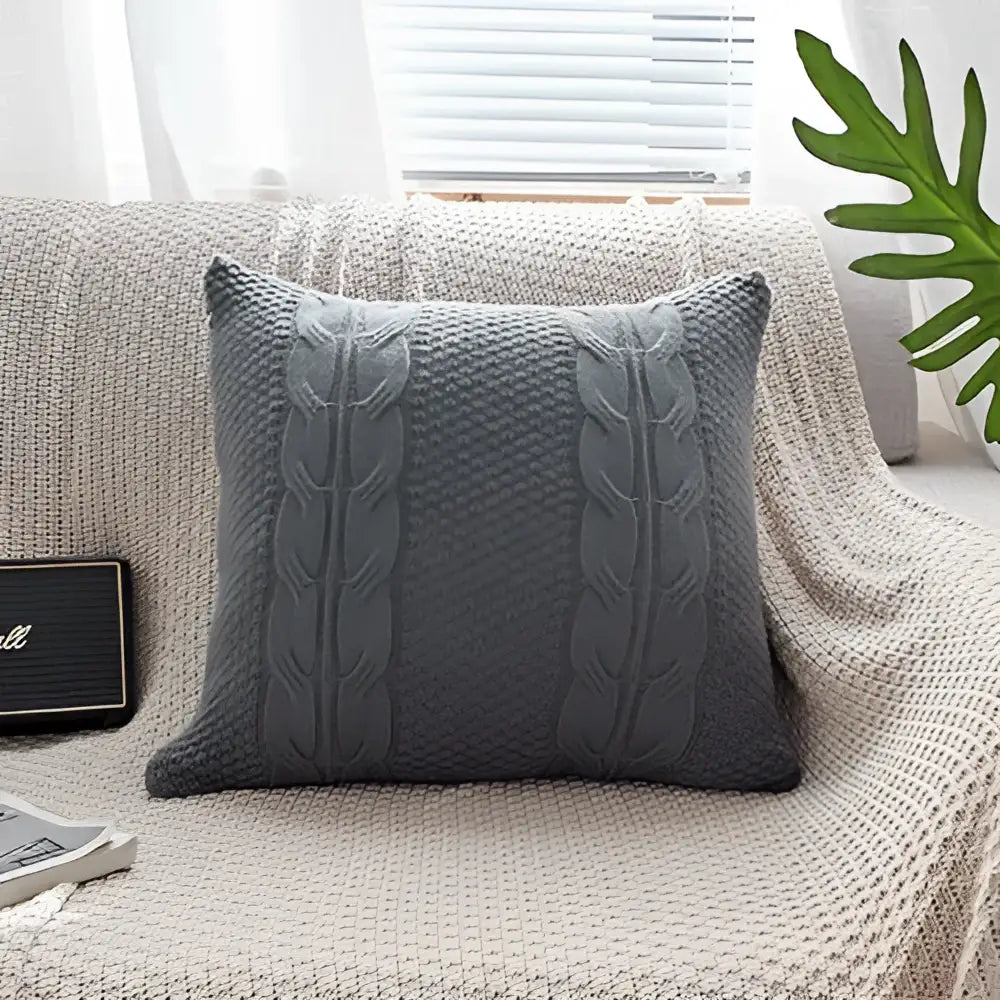 Double cable knit cushion cover set living room pillow case