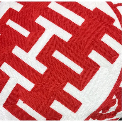 Double happiness embroidered red traditional lumbar pillow bedroom case