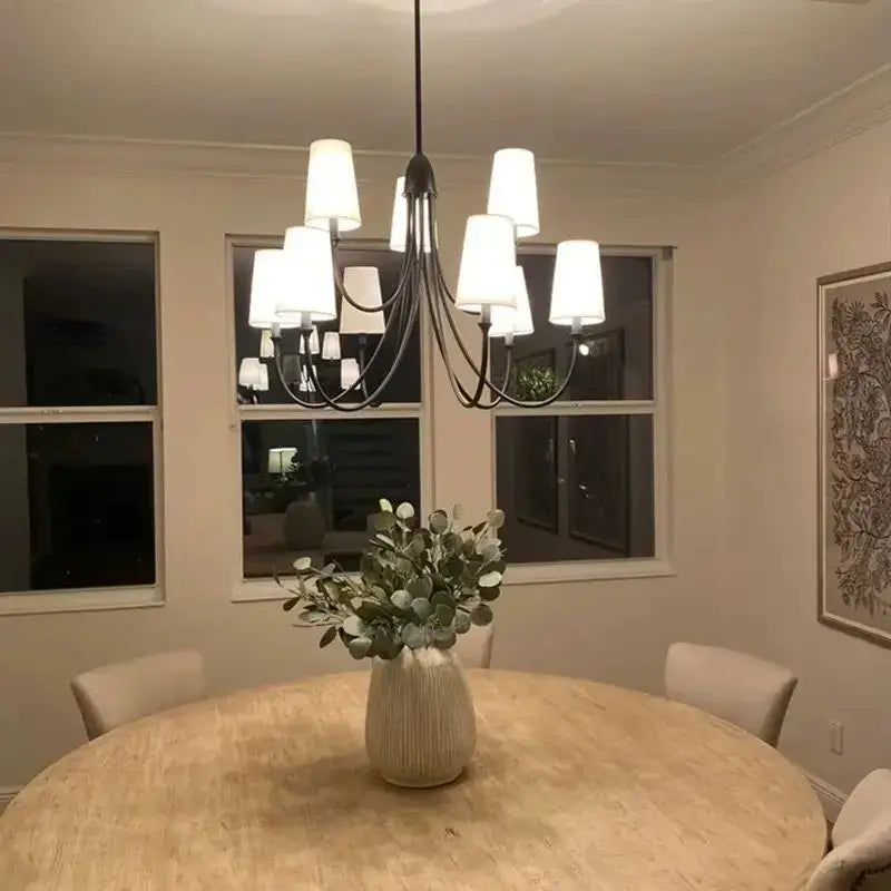 Double layered minimalist wrought iron pendant light dining room