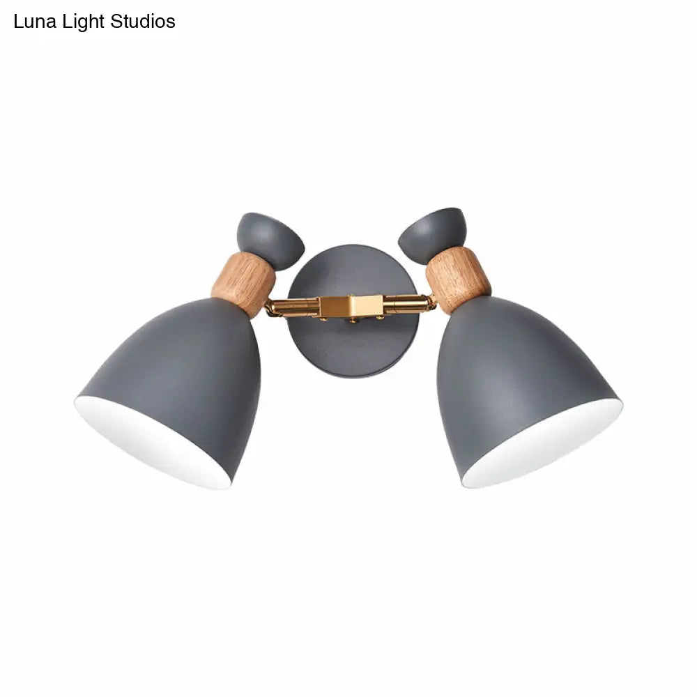 DecorBites™ Double Shade Gray/Green Nordic Wall Sconce with Metallic Finish - Perfect Living Room Lighting