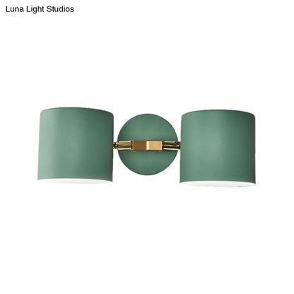 DecorBites™ Double Shade Gray/Green Nordic Wall Sconce with Metallic Finish - Perfect Living Room Lighting
