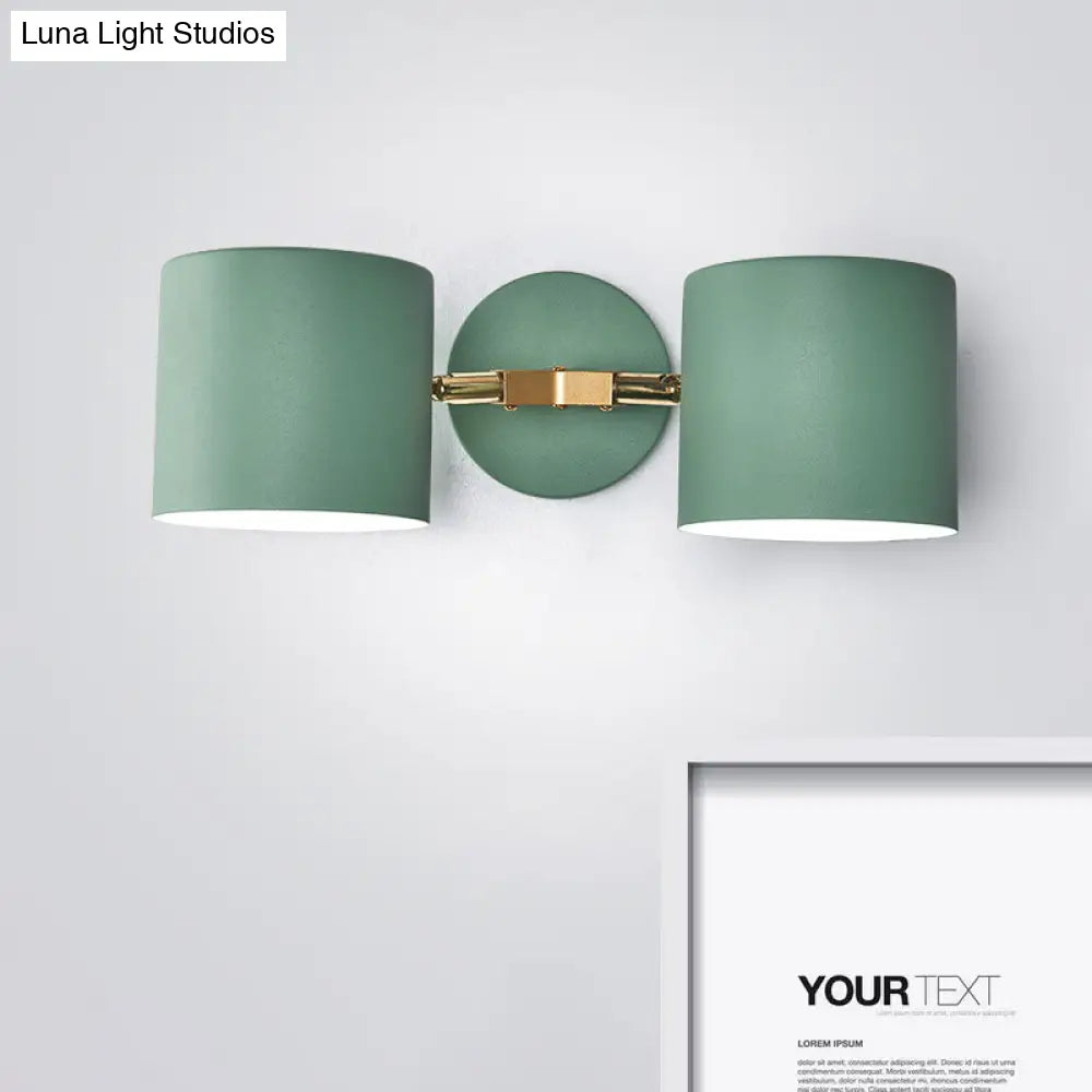 DecorBites™ Double Shade Gray/Green Nordic Wall Sconce with Metallic Finish - Perfect Living Room Lighting