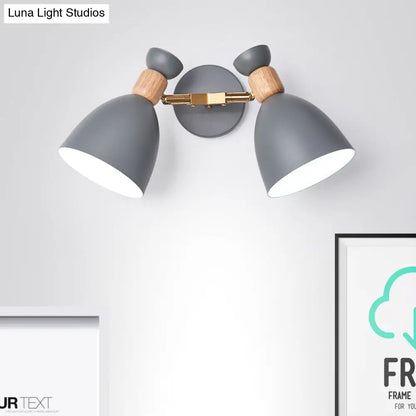 DecorBites™ Double Shade Gray/Green Nordic Wall Sconce with Metallic Finish - Perfect Living Room Lighting