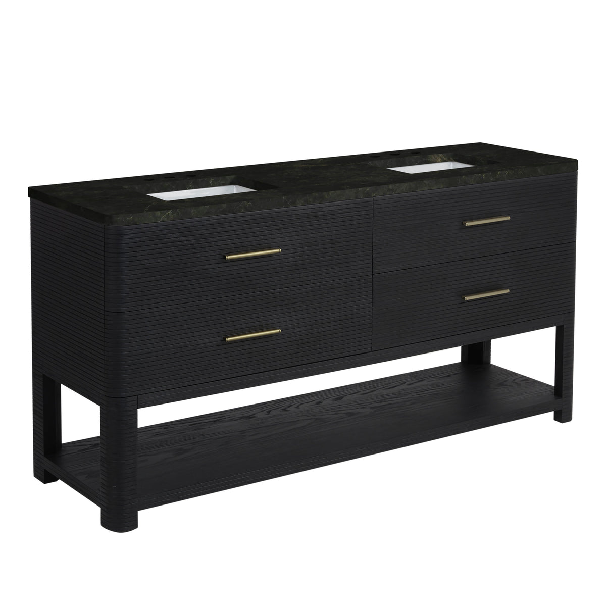 James Martin Lucian 72" Double Bathroom Vanity, Carbon Oak