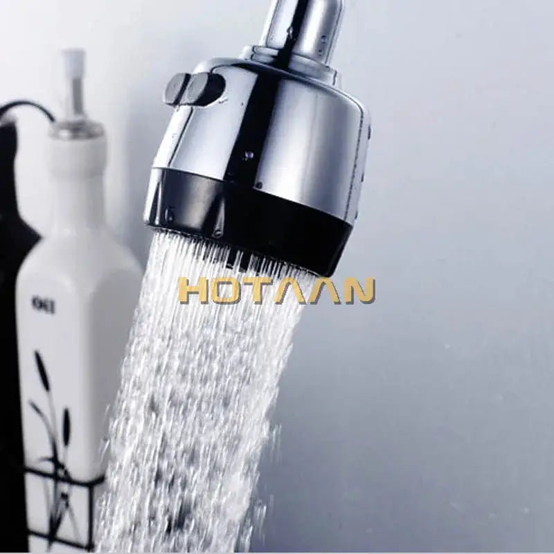 Dual hole brass chrome adjustable showerhead kitchen tap mixer