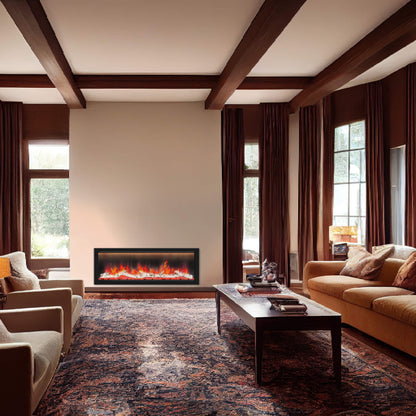 Dynasty Allegro 58-Inch Smart Linear Electric Fireplace With Heater Timer Settings [DY-BFM58] (SAK23948)