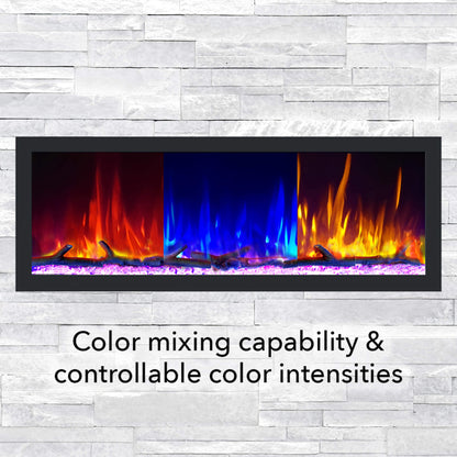 Dynasty Cascade 64-Inch Smart Linear Electric Fireplace With Front Facing Heater [DY-BTX64] (SAK15932)