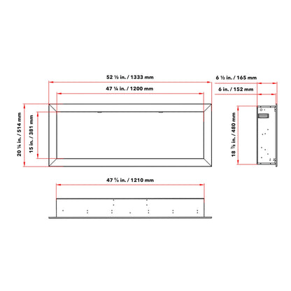 Dynasty Cascade 52" Recessed Smart Linear Electric Fireplace With Dynasty App [DY-BTX52] (SAK73485)