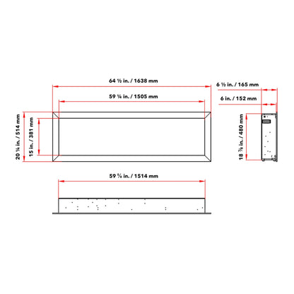 Dynasty Cascade 64" Smart Linear Electric Fireplace With Front Facing Heater [DY-BTX64] (SAK15932)