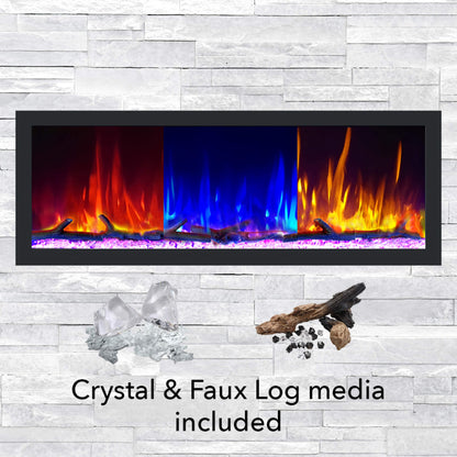 Dynasty Cascade 64-Inch Smart Linear Electric Fireplace With Front Facing Heater [DY-BTX64] (SAK15932)