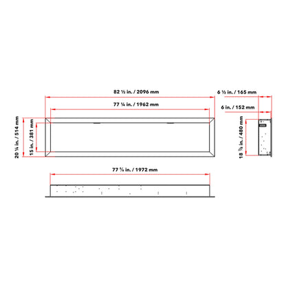 Dynasty Cascade 82" Recessed Linear Electric Fireplace [DY-BTX82] (SAK30567)