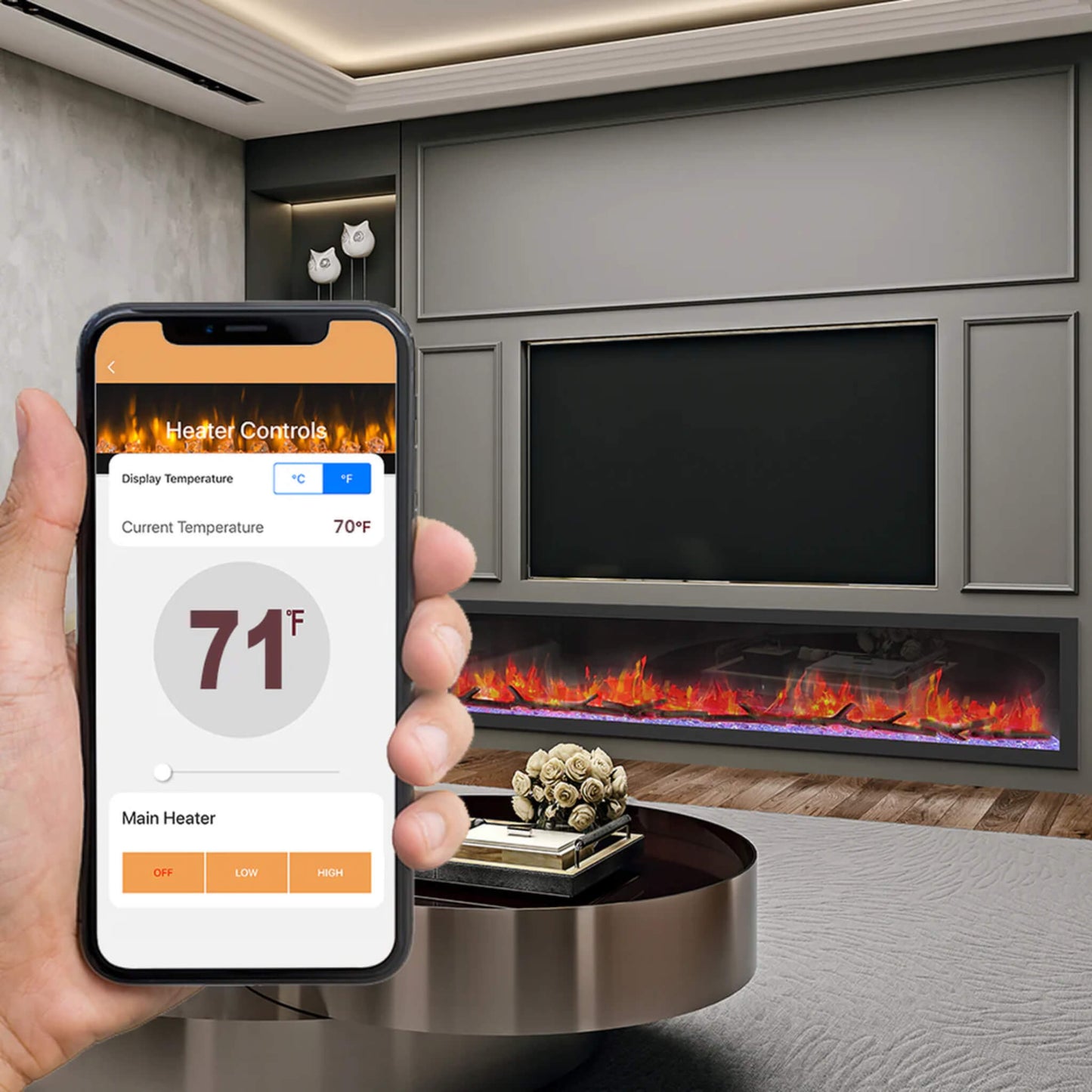 Dynasty Cascade 82" Recessed Linear Electric Fireplace [DY-BTX82] (SAK30567)