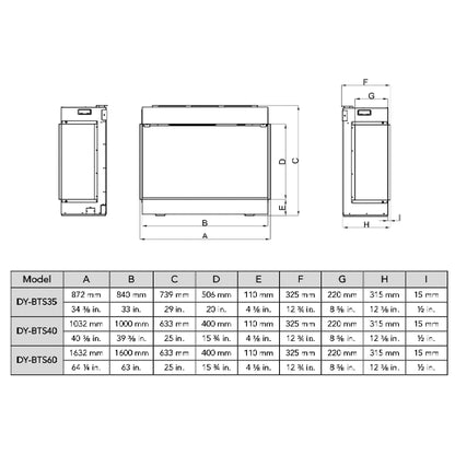 Dynasty Melody 40" Multi-Sided Smart Electric Fireplace With Remote Control [DY-BTS40] (SAK48210)