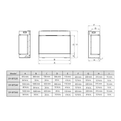 Dynasty Melody 40-Inch Multi-Sided Smart Electric Fireplace With Remote Control [DY-BTS40] (SAK48210)