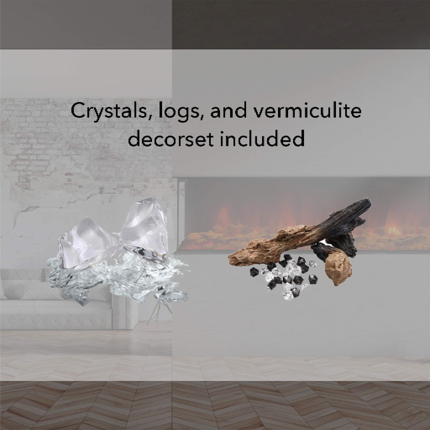 Dynasty Melody 64" Built-In 3 Sided Smart Electric Fireplace [DY-BTS60] (SAK79345)