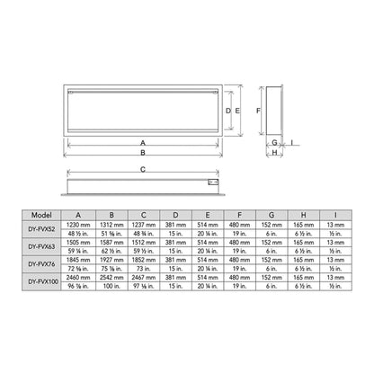Dynasty Tempo 63-Inch Virtual Linear Electric Fireplace With Multifunction Remote Control [DY-FVX63] (SAK20385)