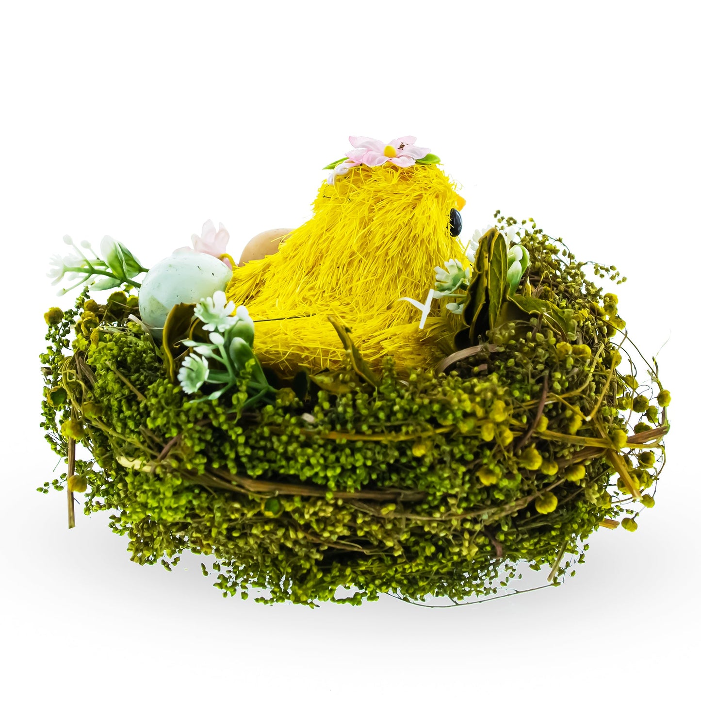 Nestled Chick Amidst Colorful Treasures Tabletop Figurine 3.3 Inches Tall