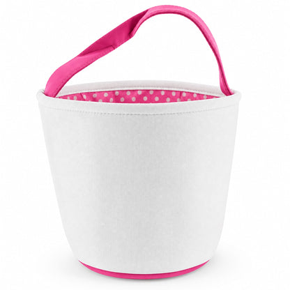 Set of 2 Easter Bunny Tote Bags – Soft Fabric Egg Hunt Baskets Carry Pouches for Kids 9.5 Inches Tall
