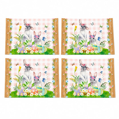 Set of 4 Bunny and Easter Eggs Fabric Placemats