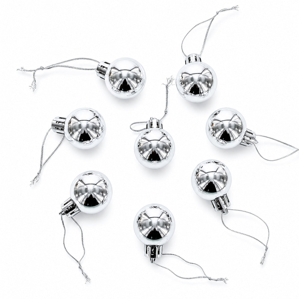 Set of 44 Multicolored Plastic Mini Ball Christmas Ornaments