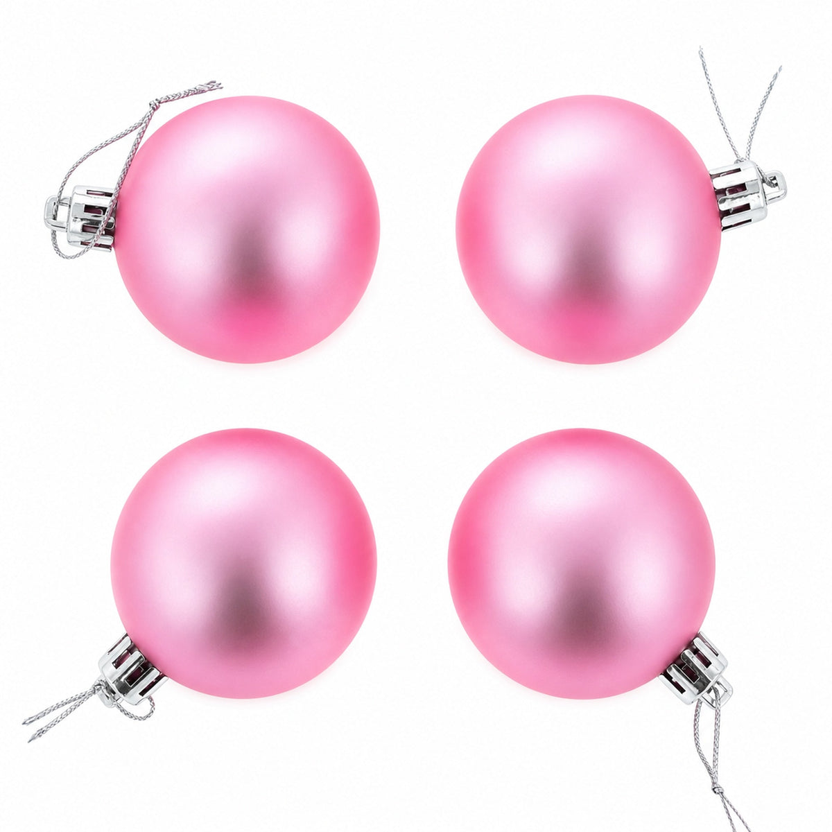 Set of 40 Pink Mini Ball Plastic Christmas Ornaments
