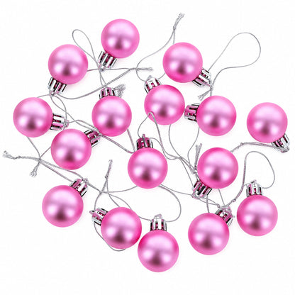 Set of 40 Pink Mini Ball Plastic Christmas Ornaments
