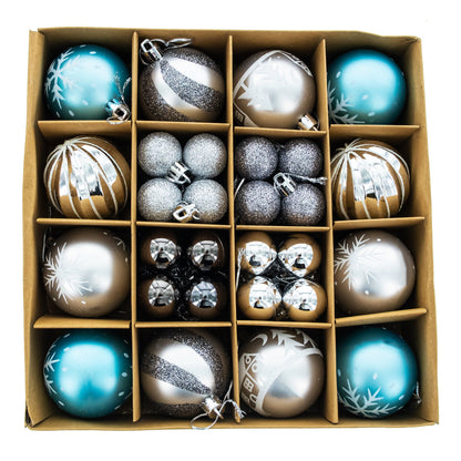 Set of 44 Multicolored Plastic Mini Ball Christmas Ornaments