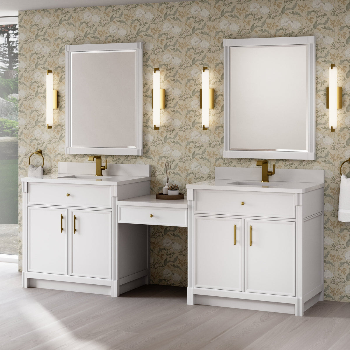 James Martin Bellshire 96" Single Bathroom Vanity, Bright White