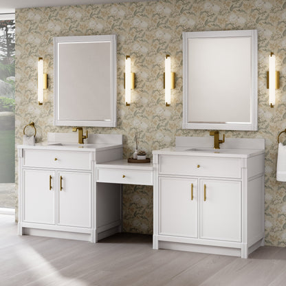 James Martin Bellshire 96" Single Bathroom Vanity, Bright White