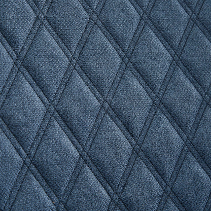 Accent Chair With Quilted Back And Silver Studs - Dark Blue