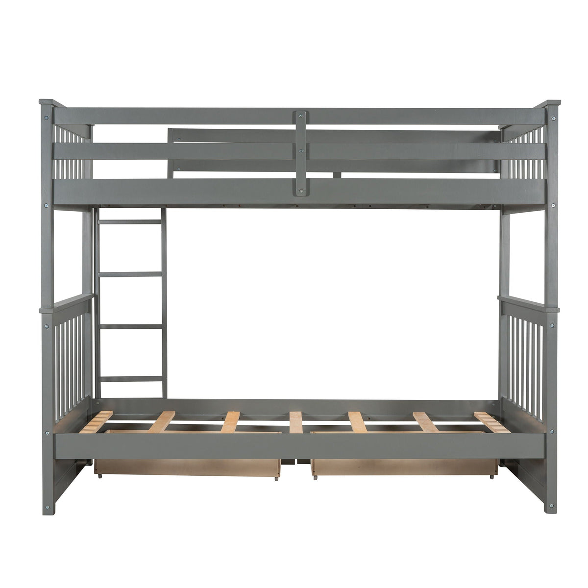 Bunk Bed With Ladders And 2 Storage Drawers