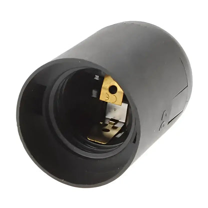 E27 lamp bulb holder fitting black & white plastic socket – living room