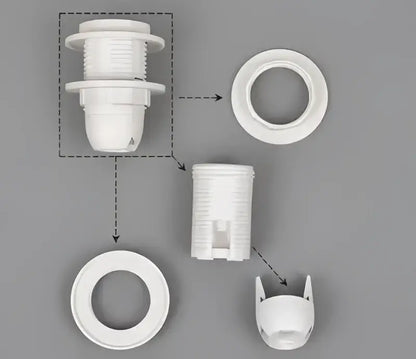 E27 lamp bulb holder fitting black & white plastic socket – living room