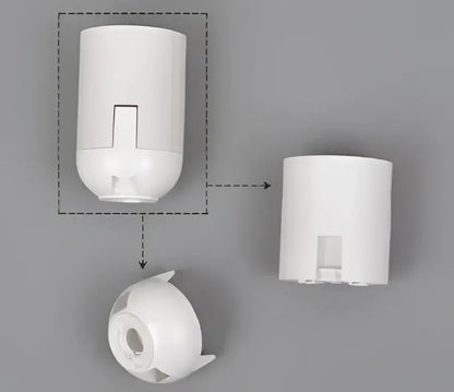 E27 lamp bulb holder fitting black & white plastic socket – living room