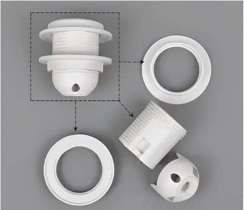 E27 lamp bulb holder fitting black & white plastic socket – living room