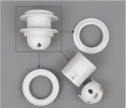 E27 lamp bulb holder fitting black & white plastic socket – living room