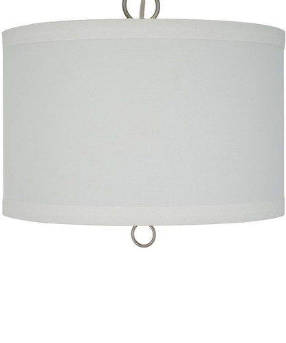 14"W Light Pendant Brushed Nickel Finish with Oatmeal Linen Shade