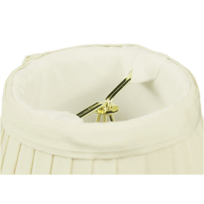 5"W x 4"H Set of 6 Crisp Linen Pleated Clip-on Candelabra Lampshade