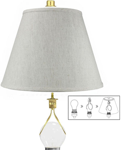 9x16x12" CLIP-ON FITTER Textured Oatmeal Empire Hardback Lamp Shade