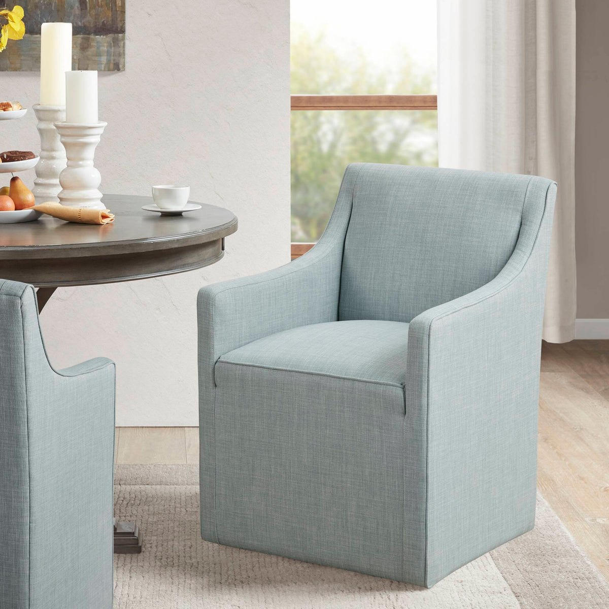 Traditional Skirted Dining Arm Chair