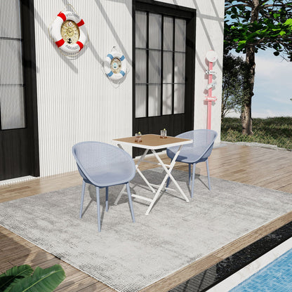 2 Pack Lounge Chair Set & Folding Square Table