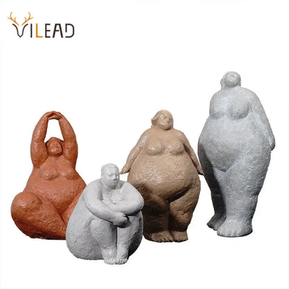 Earthy textured dreaming yoga women figure set – living room decor