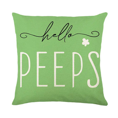 Easter bunny rabbit linen cushion cover – living room floral pillow