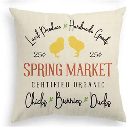 Easter rabbit eggs linen pillowcase set of 4 – living room decor