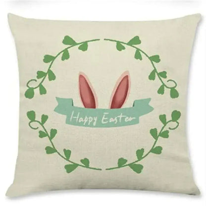 Easter rabbit eggs linen pillowcase set of 4 – living room decor