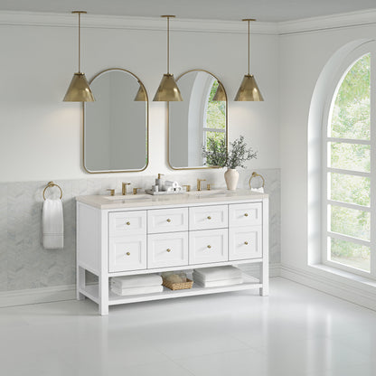 James Martin Breckenridge 60" Double Bathroom Vanity, Bright White
