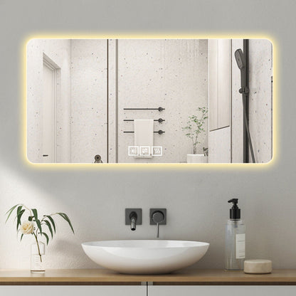 LED Bathroom Mirror With 3 Color Dimmable Backlight