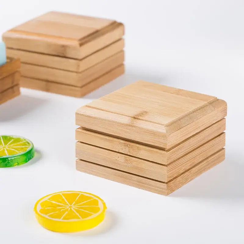 Eco-friendly bamboo soap dish with lid bathroom storage rack