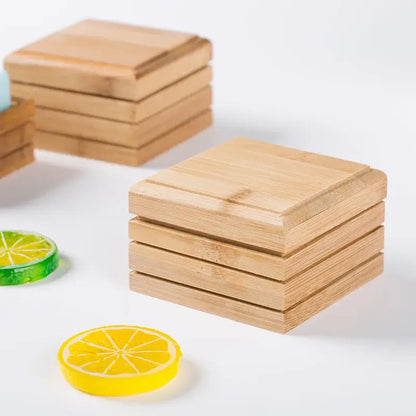 Eco-friendly bamboo soap dish with lid bathroom storage rack
