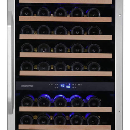 Edgestar 141 Bottle Capacity Freestanding Dual Zone Wine Cooler With Interior Lighting, 24" [CWR1552DZ] (SAK49245)